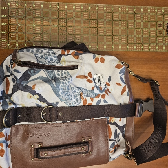 Anvanda floral/bird 5 in 1 convertible backpack bag messenger - Picture 11 of 13